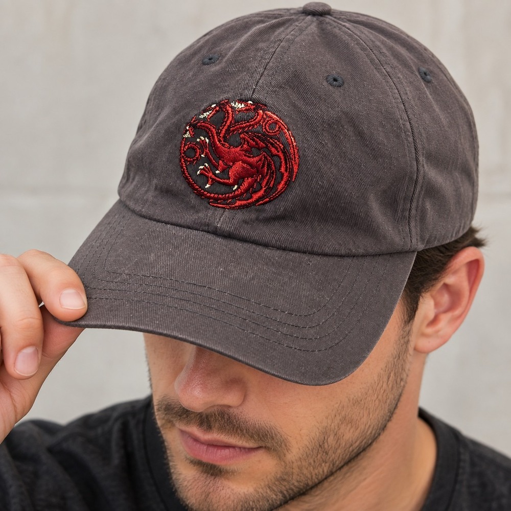 2017 HBO Game of Thrones House Targaryen Dragon Gray Hat Cap Adjustable -3749